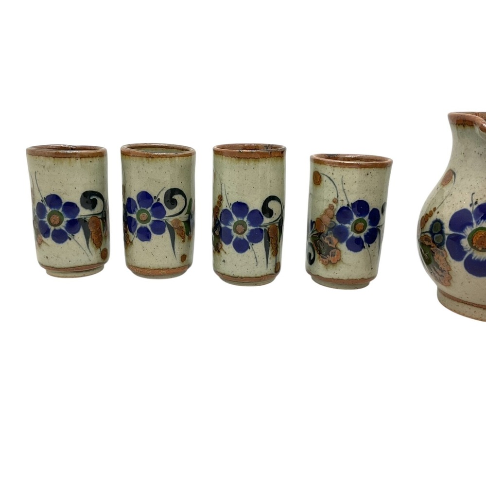 Espresso/Shot Set 4 Cup Cream Pitcher Spice Shaker Hand‎ Made & Painted 6 Pieces - Picture 2 of 5